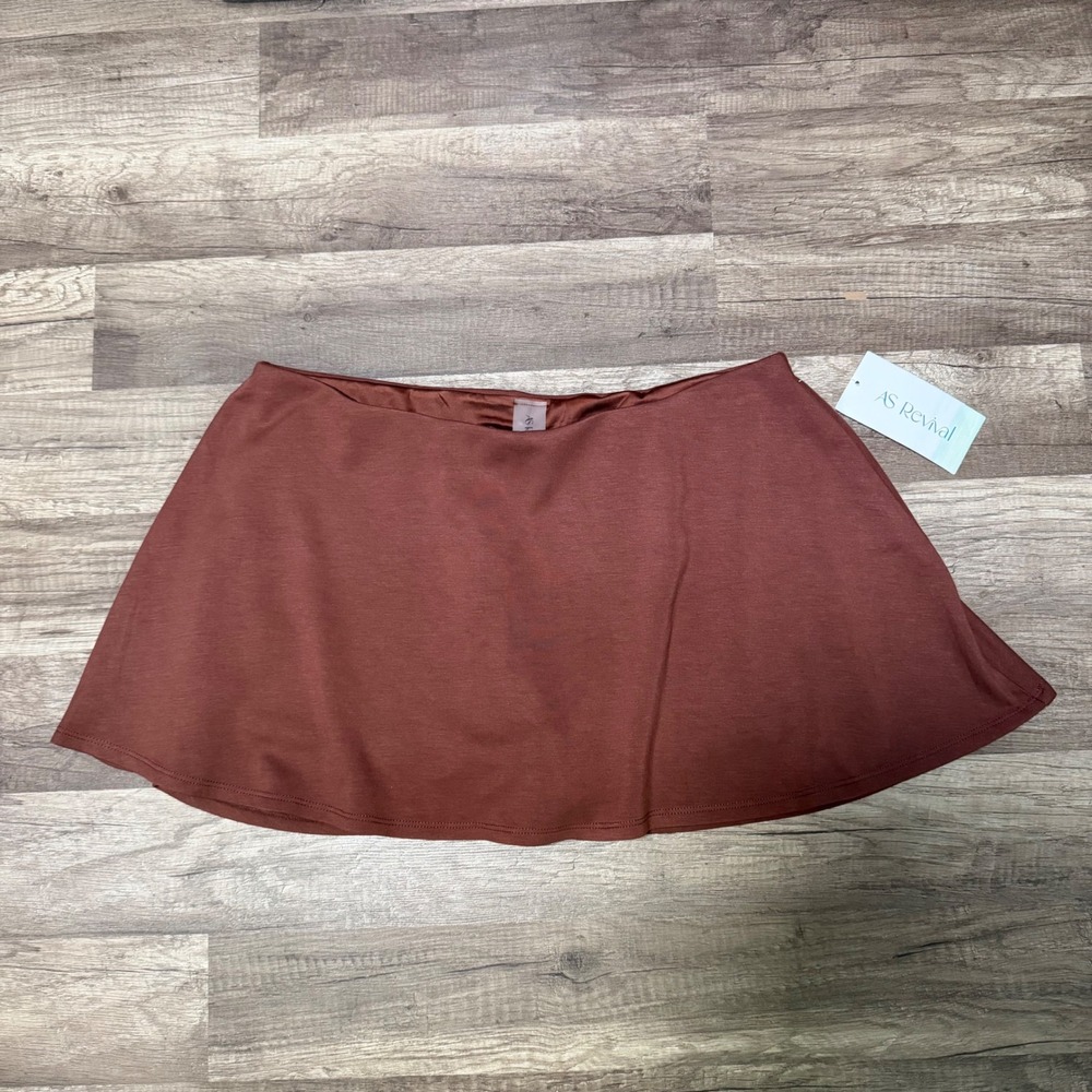 AS Revival by Altar'd State Women's Rust Brown Active Athletic Skort Skirt Large